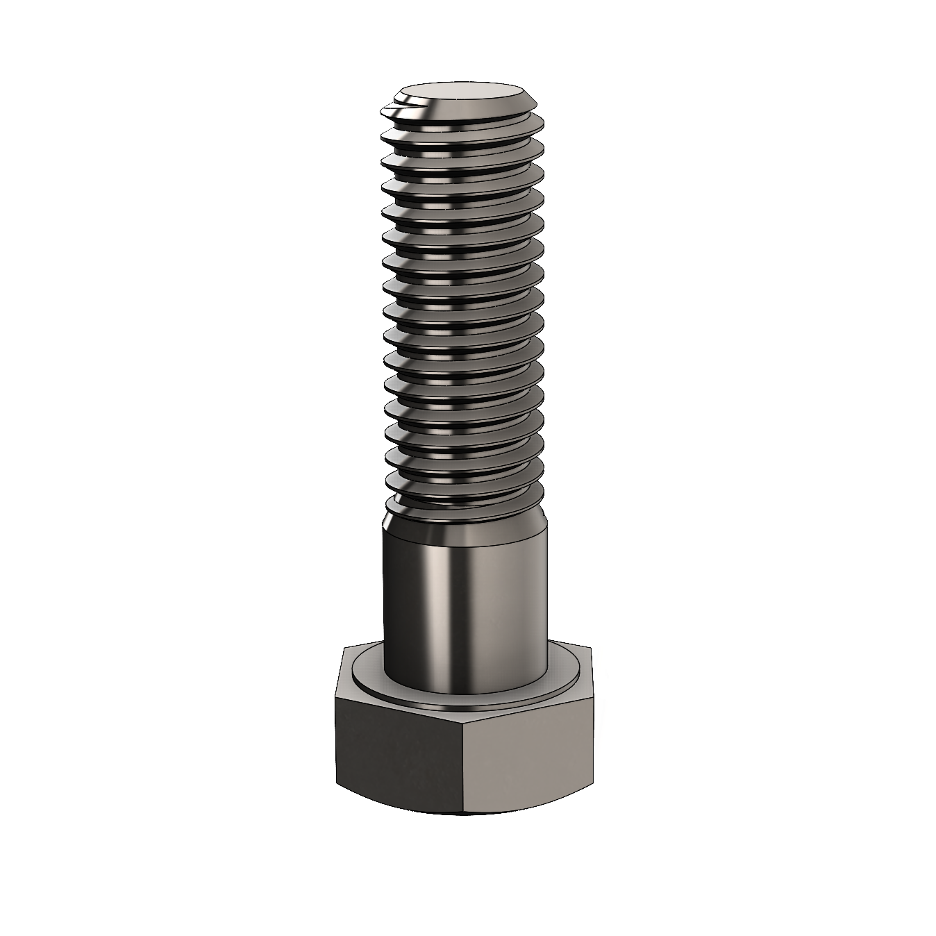 a partially-threaded hex head cap screw or hex bolt