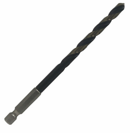 3/16" Hex Shank Black & Gold HSS Drill