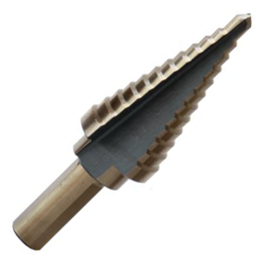 #4 HSS Step Drill Bit, Black and Gold (3/16" - 7/8" x 16ths)