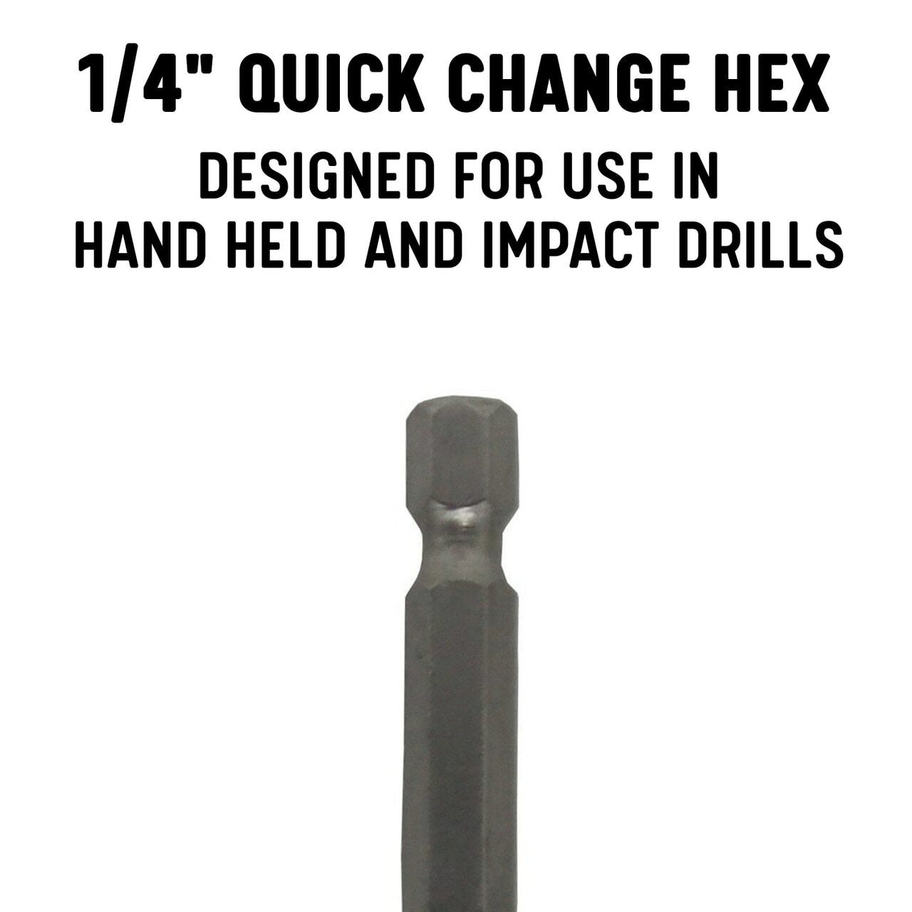 1/8" Hex Shank Black & Gold HSS Drill